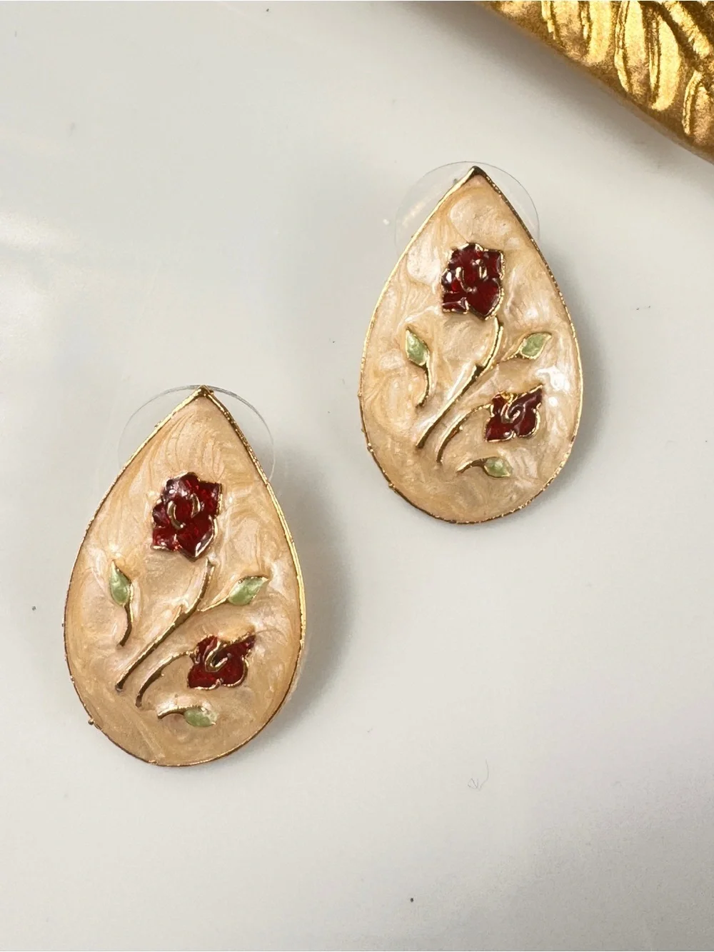 Vintage Cloisonne Enamel Earrings